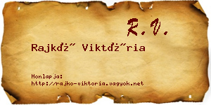 Rajkó Viktória névjegykártya